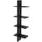 15" x 44" Shelf Black Wood Handmade Wall Hanging Shelf